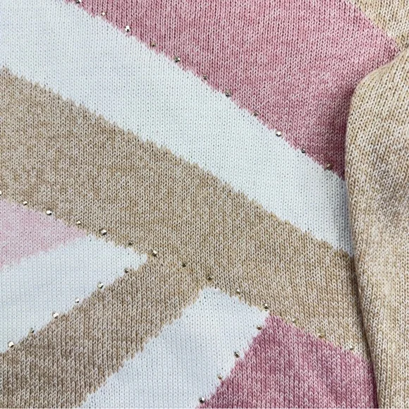 NEW Alfred Dunner Women's Beige and Pink Sweater size 1X Knit Pullover - Picture 4 of 13